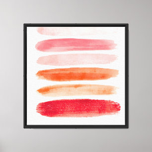 Pink and Coral Brush Strokes – Modern Minimalist Canvas Print