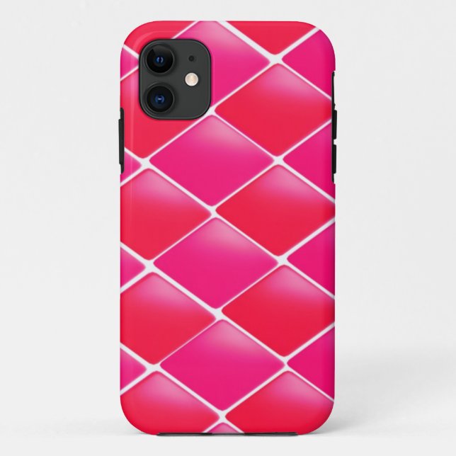 Pink and Coral Diamond Pattern Case-Mate iPhone Case (Back)