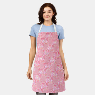 Pink and Coral Fractal Art Pattern Apron