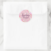 Pink and Coral Monogram Name  Classic Round Sticker (Bag)