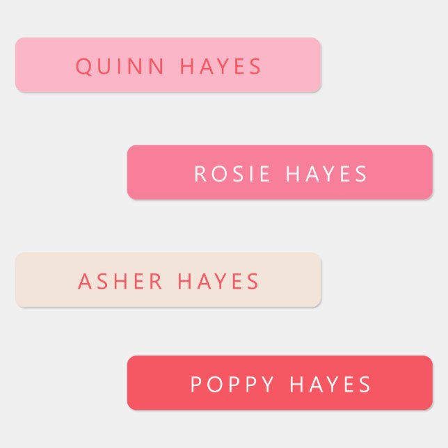 Pink And Coral Name Labels (Group)