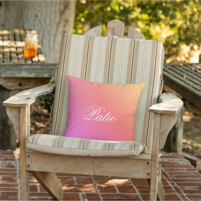 Pink And Coral Outdoor Pillow (Chair)