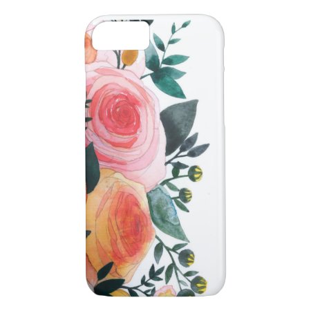 Pink And Coral Roses Iphone 7 Case