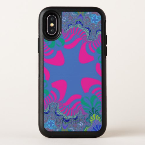 Pink and Cornflower Blue Cross OtterBox Symmetry iPhone X Case