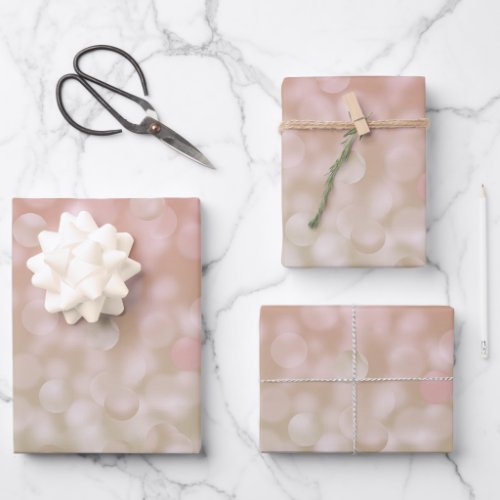 Pink and cream bokeh gift wrap paper