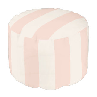 Pink and Cream Bold Stripe Pouf