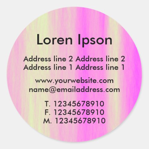 Pink and Cream Business  Profile Classic Round Sticker