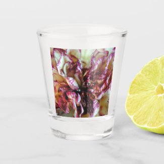 Pink and Cream Carnation Petals Shot Glass