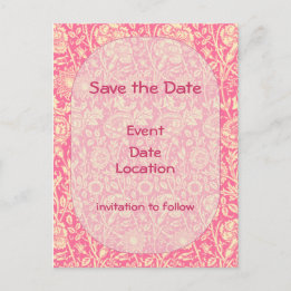 Pink and Cream Carnation Vintage Print Announcement Postcard