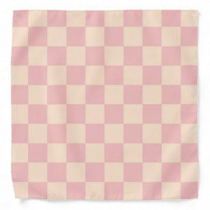 Pink and Cream Checkerboard Bandana