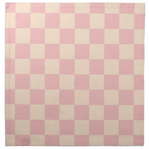 Pink and Cream Checkerboard Cloth Napkin