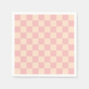 Pink and Cream Checkerboard Napkins