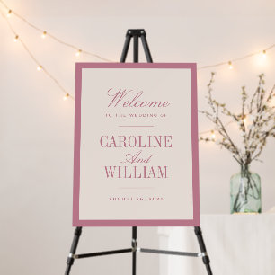 Pink and Cream Classic Elegant Wedding Welcome Foam Board