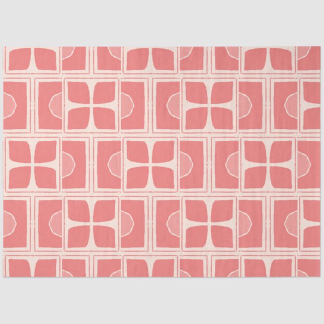 Pink and cream color art deco decoupage paper (Front)