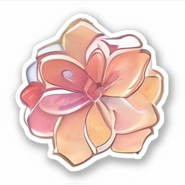 Pink and Cream Flower Sticker (Front)