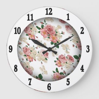 Pink and Cream Flowers Vintage Floral 