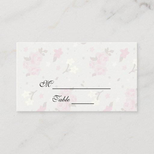 Customizable Pink and Cream Green Spring Flowers Placecards Business Card Templates