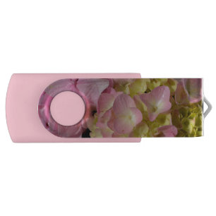 Pink and Cream Hydrangeas USB Flash Drive