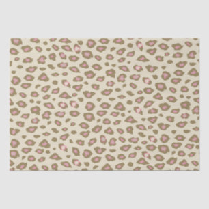 Pink and Cream Leopard Print Tissue Paper