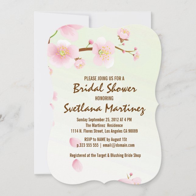 Pink And Cream Magnolia Blossom Bridal Show Invite (Front)
