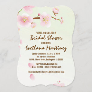 Pink And Cream Magnolia Blossom Bridal Show Invite