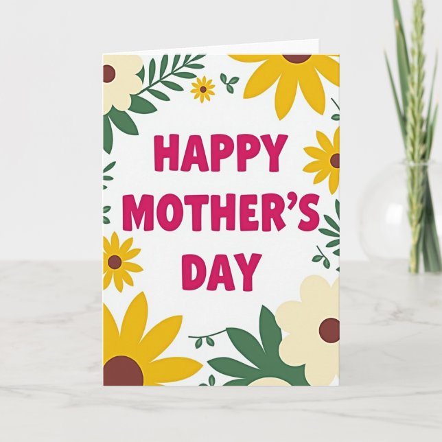 Pink And Cream Mothers Day Card (Front)