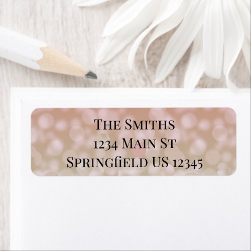 Pink and Cream ombre bokeh return address labels