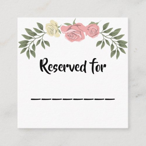 Pink and Cream Roses Modern Floral Wedding Enclosure Card