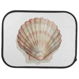 Pink and Cream Seashell Car Floor Mat