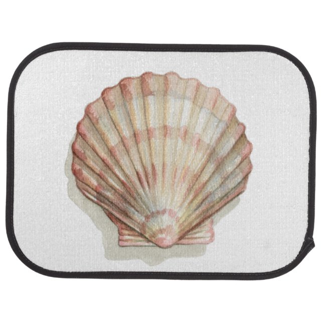 Pink and Cream Seashell Car Floor Mat (Rear)