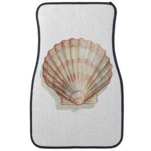 Pink and Cream Seashell Car Mat
