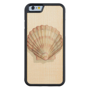 Pink and Cream Seashell Carved Maple iPhone 6 Bumper Case