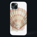 Pink and Cream Seashell iPhone 13 Case<br><div class="desc">Megan Meagher loves to paint pictures of the beautiful ocean collections. She captures the most natural yet beautiful offers of nature in sea life. In this classic and simple painting, it captures the simplicity of a beautiful cream and pink seashell. Get this piece of fine art print today to add...</div>