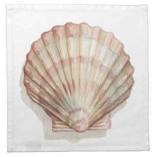 Pink and Cream Seashell Cloth Napkin