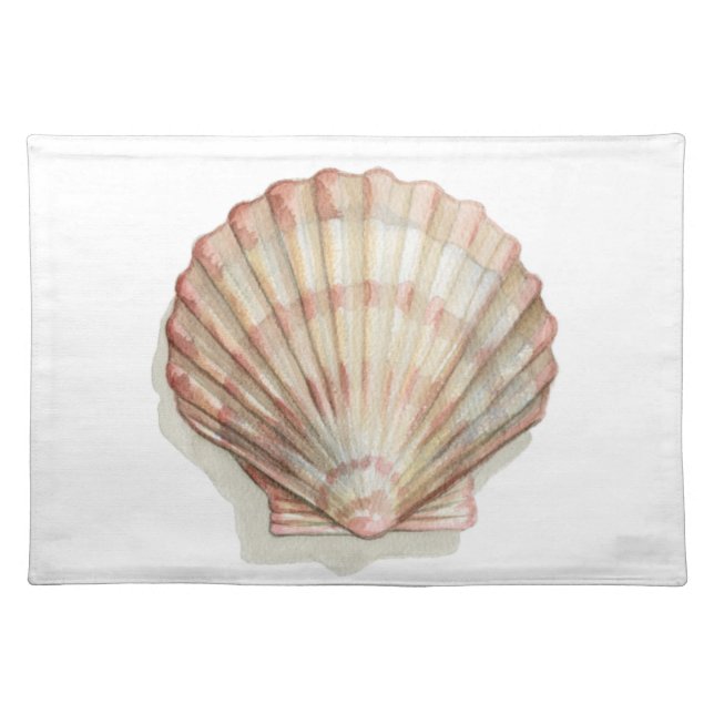 Pink and Cream Seashell Cloth Placemat (Front)