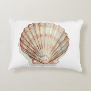 Pink and Cream Seashell Decorative Pillow