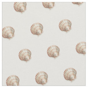 Pink and Cream Seashell Fabric