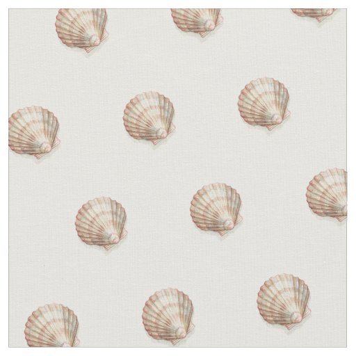 Pink and Cream Seashell Fabric