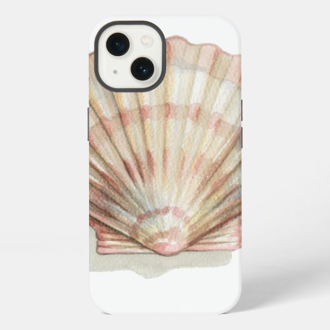 Pink and Cream Seashell Iphone Case (Back)