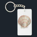 Pink and Cream Seashell Keychain<br><div class="desc">Megan Meagher loves to paint pictures of the beautiful ocean collections. She captures the most natural yet beautiful offers of nature in sea life. In this classic and simple painting, it captures the simplicity of a beautiful cream and pink seashell. Get this piece of fine art print today to add...</div>