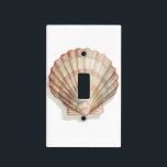 Pink and Cream Seashell Light Switch Cover<br><div class="desc">Megan Meagher loves to paint pictures of the beautiful ocean collections. She captures the most natural yet beautiful offers of nature in sea life. In this classic and simple painting, it captures the simplicity of a beautiful cream and pink seashell. Get this piece of fine art print today to add...</div>