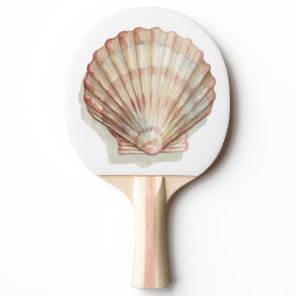 Pink and Cream Seashell Ping Pong Paddle