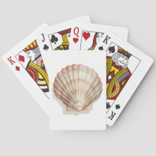 Pink and Cream Seashell Poker Cards