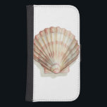 Pink and Cream Seashell Galaxy S4 Wallet Case<br><div class="desc">Megan Meagher loves to paint pictures of the beautiful ocean collections. She captures the most natural yet beautiful offers of nature in sea life. In this classic and simple painting, it captures the simplicity of a beautiful cream and pink seashell. Get this piece of fine art print today to add...</div>