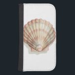 Pink and Cream Seashell Galaxy S4 Wallet Case<br><div class="desc">Megan Meagher loves to paint pictures of the beautiful ocean collections. She captures the most natural yet beautiful offers of nature in sea life. In this classic and simple painting, it captures the simplicity of a beautiful cream and pink seashell. Get this piece of fine art print today to add...</div>