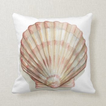Pink And Cream Seashell Throw Pillow by worldartgroup at Zazzle