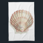 Pink and Cream Seashell Towel<br><div class="desc">Megan Meagher loves to paint pictures of the beautiful ocean collections. She captures the most natural yet beautiful offers of nature in sea life. In this classic and simple painting, it captures the simplicity of a beautiful cream and pink seashell. Get this piece of fine art print today to add...</div>