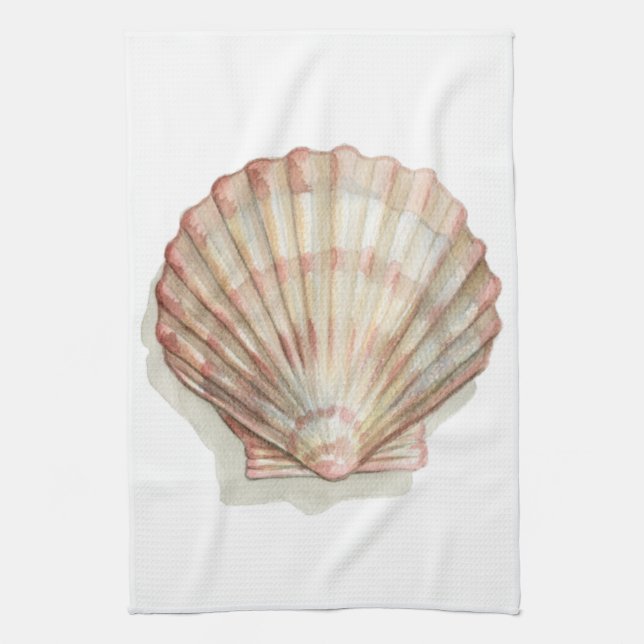 Pink and Cream Seashell Towel (Vertical)