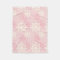Pink and Cream Snowflake Fleece Throw Blanket