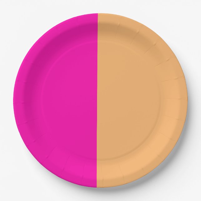 Pink And Creamsicle Orange Paper Plates (Front)